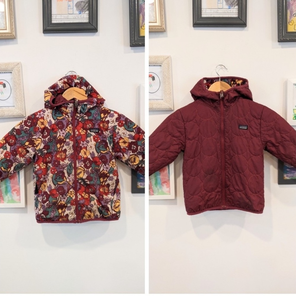 Patagonia Hooded Reversible Quilted Jacket — Youth Small